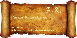 Perge Krisztina névjegykártya